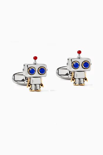 Robot Cufflinks in Metal
