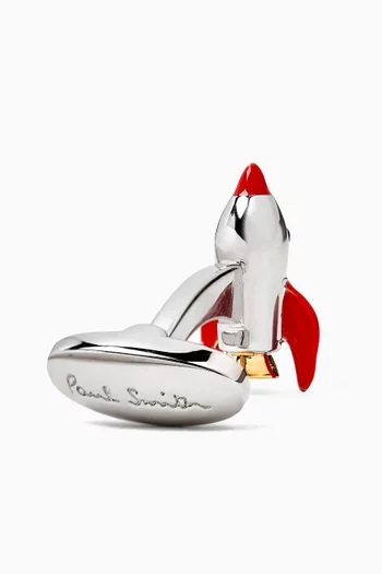 Space Rocket Cufflinks in Metal