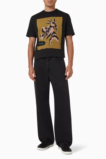 Bird-print T-shirt in Cotton