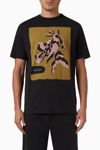 Bird-print T-shirt in Cotton