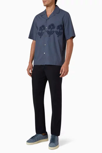 Floral Appliqué Shirt in Cotton