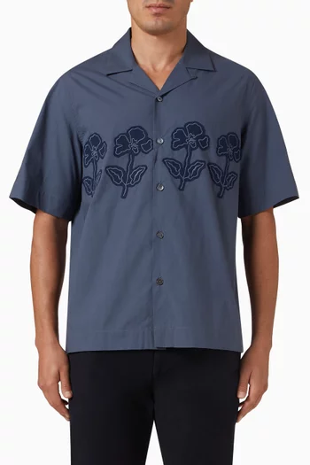 Floral Appliqué Shirt in Cotton