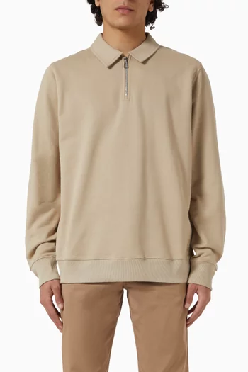 Half-zip Sweatshirt in Organic-cotton