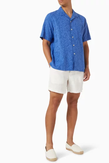 Floral Casual-fit Shirt in Cotton Jacquard
