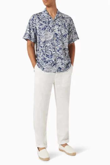 Printed Casual-fit Shirt in Lyocell-cotton Blend