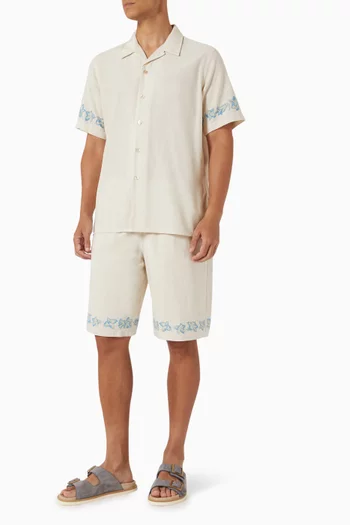 Floral Casual-fit Shirt in Lyocell-cotton Blend