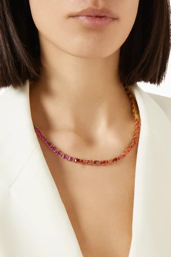 Baguette Chakra Necklace in 18kt Gold-plated Brass