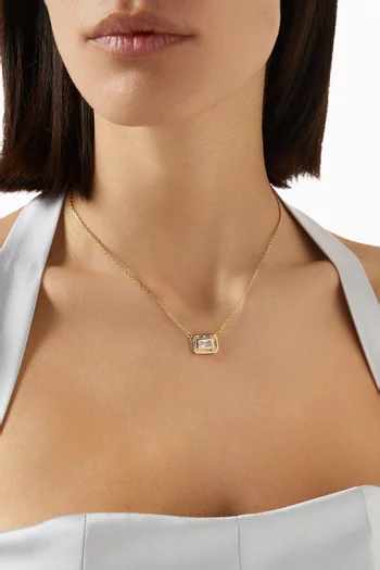 Baguette Frame Necklace in 18kt Gold-plated Brass