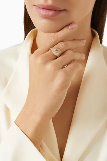 Baguette Signet Ring in 18kt Gold-plated Sterling Silver