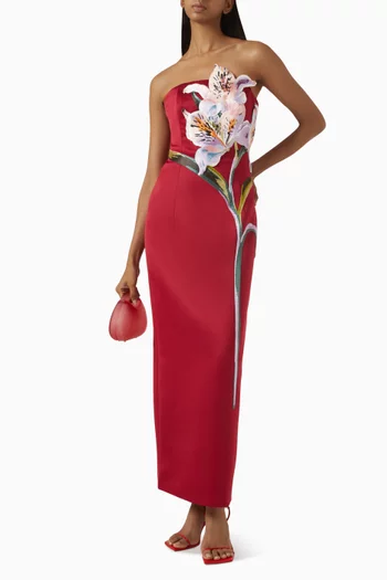 Rayna Appliqué Floral Maxi Dress