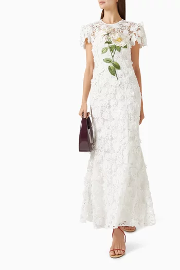 Monique Embroidered Maxi Dress in Lace