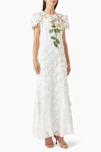 Monique Embroidered Maxi Dress in Lace