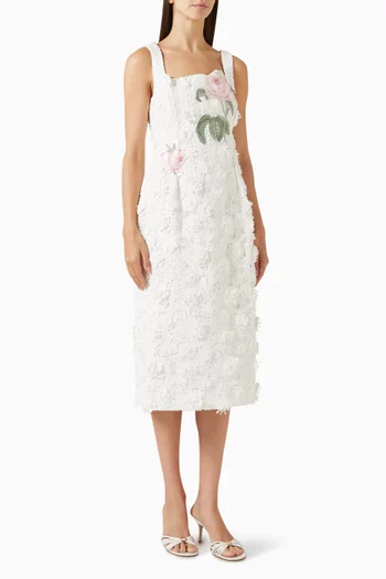 Larissa Embroidered Midi Dress in Lace