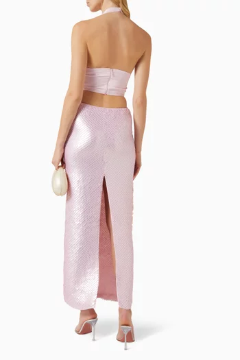 Beaded Fringed Cropped Top