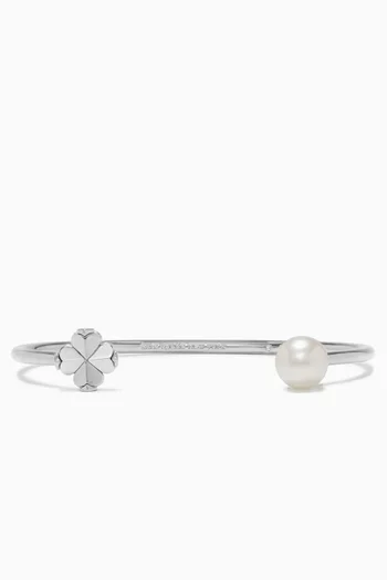 سوار بحلية زهرة بالشكل البستوني نحاس بلون فضي