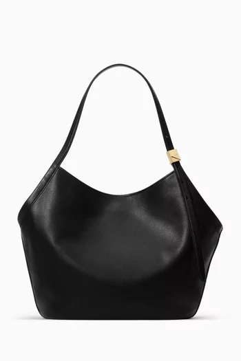 The Deco Tulip Tote Bag in Fine-Grain Leather