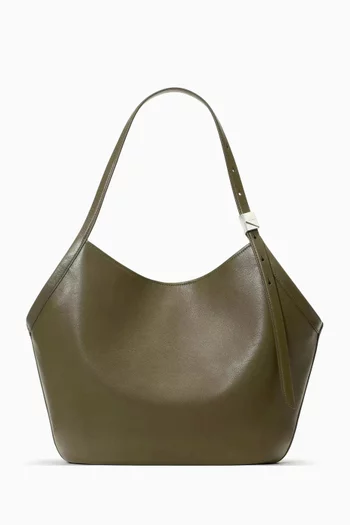 The Deco Tulip Tote Bag in Fine-Grain Leather