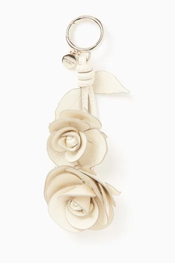Charmed Rose Bag Charm in Leather