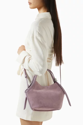 Small Deco Deco Tulip Tote Bag in Suede