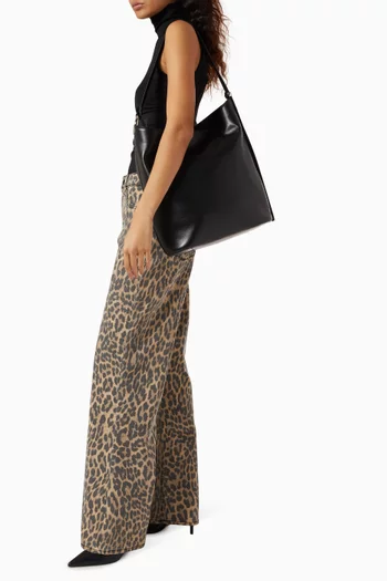 Halo Large Bucket Bag in Leather