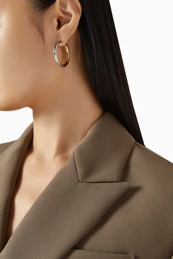 Interlock Hoop Earrings in Gold & Silver-plated Brass
