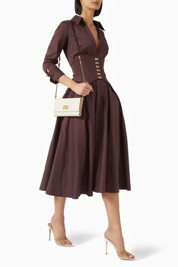 Corset Shirt Dress in Cotton-blend