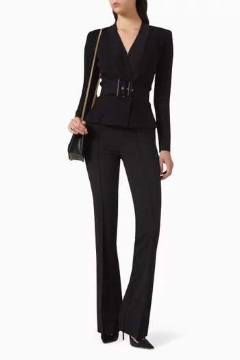 جاكيت بحزام مزيج فيسكوز