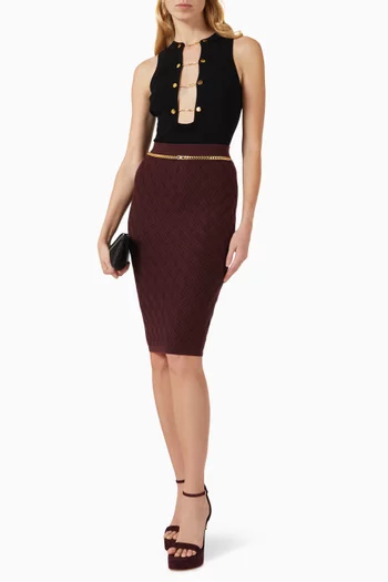 Plunging Bodysuit in Viscose-blend Knit