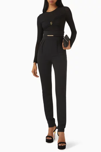 High-rise Pants in Crepe