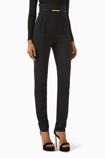 High-rise Pants in Crepe