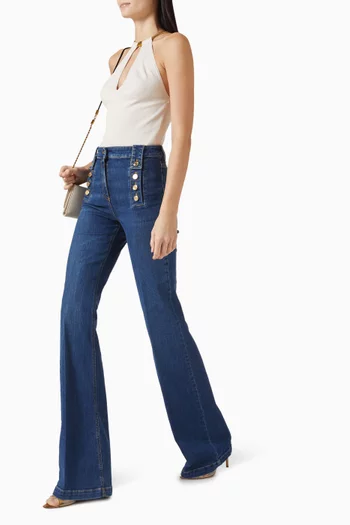 Logo-button Jeans in Denim