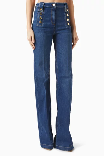 Logo-button Jeans in Denim