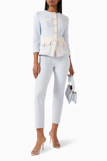 Two-tone Tailored Jacket in Double-crepe