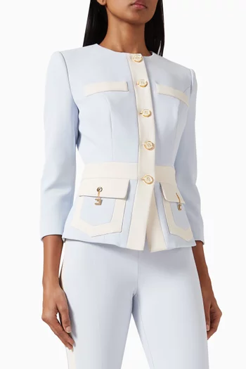 Two-tone Tailored Jacket in Double-crepe