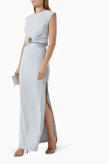 تنورة بحزام خصر منحوت كريب