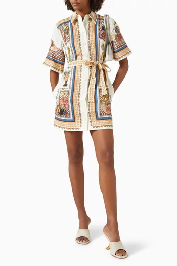 Mercado Mini Dress in Linen