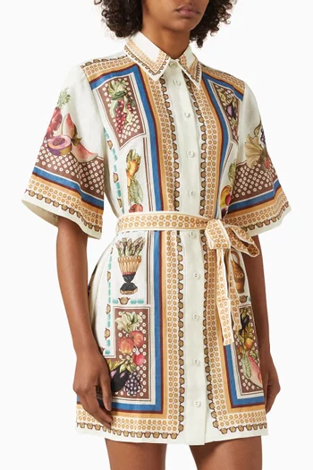 Mercado Mini Dress in Linen