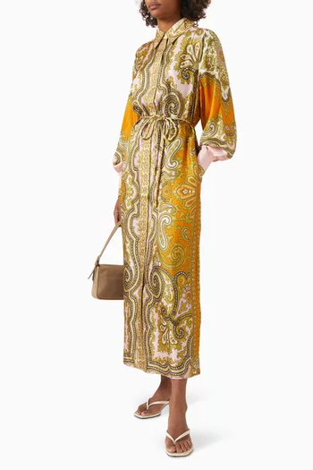 Clemenza Shirt Dress in Silk