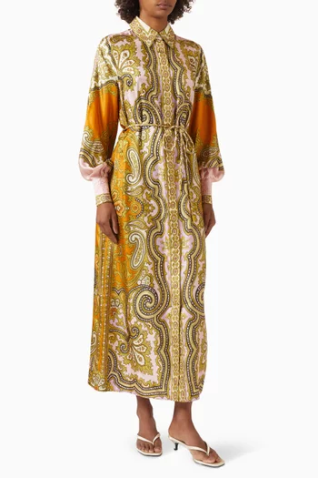 Clemenza Shirt Dress in Silk