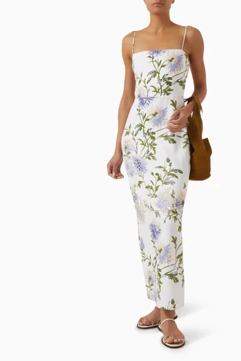 Frankie Printed Dress in Linen