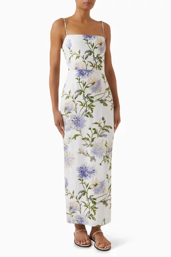 Frankie Printed Dress in Linen