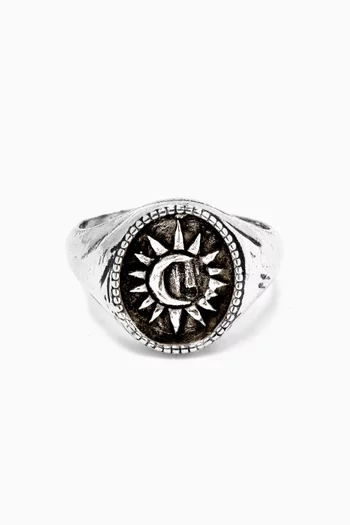 Midnight Ring in Silver-plated Brass