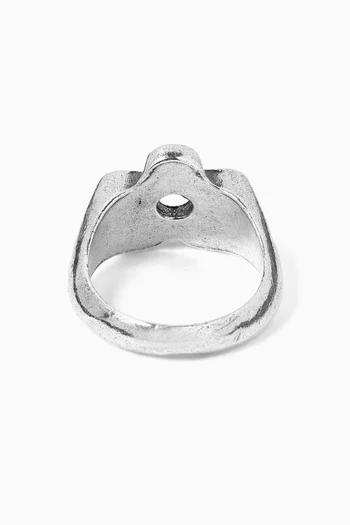 Flower Ring in Silver-plated Brass