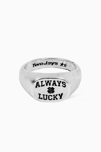 Always Lucky Signet Ring in Silver-plated Brass