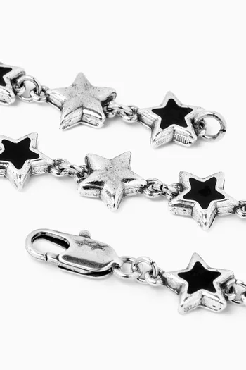 Enamelled Stars Bracelet in Silver-plated Brass