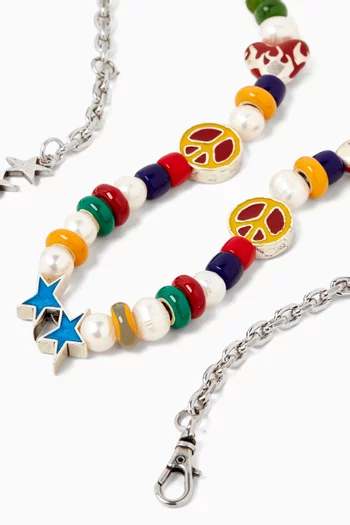 Yin Yang Flame Beaded Necklace