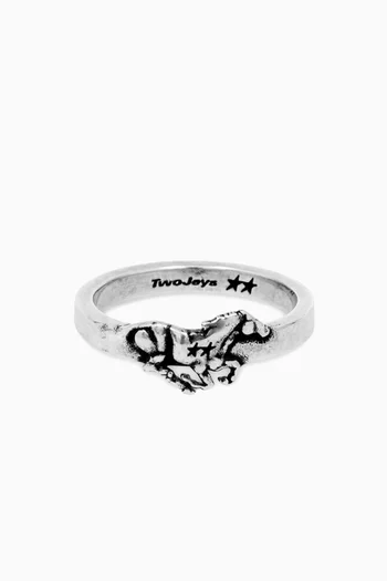 Big Icon Galloping Ring in Sterling Silver