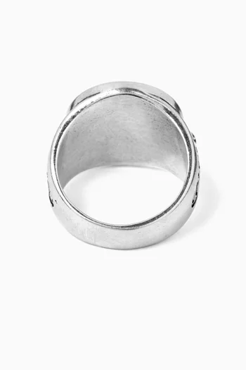 Globe Graduation Ring in Sterling Silver