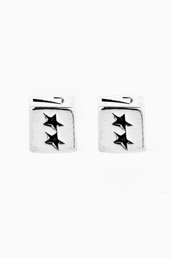 Dice Stud Earrings in Sterling Silver