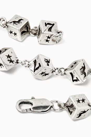 Dice Bracelet in Silver-plated Brass